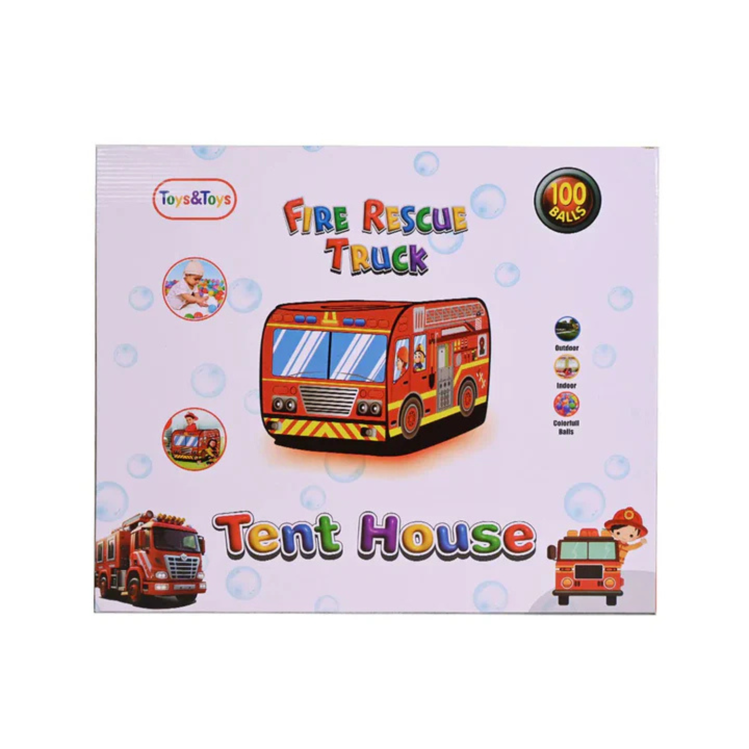 Fire Rescue Truck Tent House 100 balls